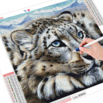 Teemantmaaling Leopardlumi T&auml;isruudukujuline ristpistes Teemanttikandid Loomamosaiik K&auml;sit&ouml;&ouml; Kodukaunistus Full Round （30x30CM）