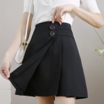 Naiste kevadised kontoriseelikud Naiste k&otilde;rge v&ouml;&ouml;kohaga A-joonega seelikud Suvised naiste vintage vabaaja v&otilde;rega mini-l&uuml;hikesed seelikud M must