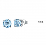 Umcho Emerald Topaz Gemstone S925 Sterling h&otilde;bedased k&otilde;rvar&otilde;ngad 5mm taevasinine v&auml;rv