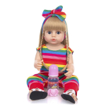 Kuldsed juuksed T&auml;iskeha Silikoon Reborn Baby Dolls Tan Skin To Life Vasts&uuml;ndinud v&auml;ikelapse vannit&uuml;druk M&auml;nguasjad Nukk Lastele S&uuml;nnip&auml;evakingitus 22 inch pruun