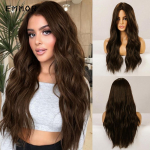 Pikk laineline tumepruun parukas Cosplay Party igap&auml;evaseks juustele m&otilde;eldud parukad naistele