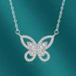 BELLA BOX Butterfly kaelakee, mitmev&auml;rviline mood, pulmakihlus ehted valge