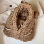 Cartoon Ear Lamb Beanie M&uuml;ts maskiga Soe Balaclava Talvine Paksendatud K&otilde;rvakaitse S&uuml;gis Skullies Nokam&uuml;tsid naistele T&uuml;drukule 56-58cm kohv