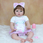 BZDOLL 60 CM 3D-v&auml;rviga Nahk Pehme Silikoon Reborn V&auml;ikelapse nukk T&uuml;drukutele Riidest keha Realistlik nagu t&otilde;eline Princess Alive Kleit Bebe 60cm 3D-paint Skin Doll