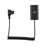 D-Tap NP-F550 F570 aku &uuml;hendusadapteriga, millel on 7,4 V alalisvoolu sisend/v&auml;ljund video jaoks must