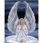 5D Teemantmaaling Ingel T&auml;is&uuml;mmargune puur Mosaiik Teemanttikandid Usk s&uuml;damesse Ristpistes Komplektid Kodukaunistus Kodukaunistus Round 20x30cm