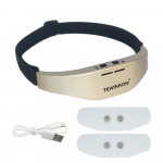 TEWIRROW elektriline peamassaažiseade migreeni leevendav massaaž mikrovooluga uneabiseade peavalu leevendav ja unetuse teraapia massaaž USB-laetav 2 x Electrode sheets kuld