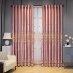 Euroopa stiilis Kardinad Paksendatud Tikitud Kardinad Magamistuba T&auml;ielik pimendusisolatsioon Elutuba Erkeri aken Kardinapuu 170*270cm*2pcs roosa