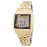 Casio Digital Stainless Steel World Time A500WGA-1DF A500WGA-1 Meestekell kuld