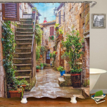 Zen Roheline bambusest Buddha du&scaron;ikardin maastik vesik&uuml;&uuml;nal kivi Lotu taim aiamaastik Veekindel vannitoa kardin 180*200CM