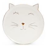 Les Tr&eacute;sors De Lily [A0013] - Kuldne elevandiluu  Cats  keraamiline taldrik - 15x16 cm NA beež