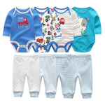 8 tk. vasts&uuml;ndinud beebipoiste t&uuml;drukute r&otilde;ivakomplekt puuvillased multifilmitr&uuml;kised pikkade varrukatega bodi ja p&uuml;ksid, imikute riidekomplektid 3-6Months