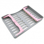 Hambaravi plastist steriliseerimisrest steriliseerimiskasti autoklaavi kasseti viili puuraua hoidik 10 v&otilde;re hall v&auml;rv