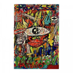 Abstraktne Graffiti Hip Street alternatiivkunst L&otilde;uend Silmad Poisi v&auml;rvid Lahedad Luksuslikud Kunstiteosed Multifilm Sein Elutuba Kodupildid Kaunistus 20x30cm No Frame valge