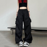 Kevadsuvi Casual Cargo Naiste p&uuml;ksid T&auml;navar&otilde;ivad Mood Elastne v&ouml;&ouml;koht kottis p&uuml;ksid pahkluu pikkusega Naiste p&uuml;ksid S must