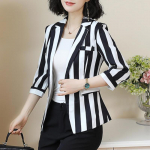 Kevadsuvi Professionaalne bleiser&uuml;likond temperament vaba aeg triibuline mood kolmveerand &uuml;he nupuga taskud kontori LadyZ XXXXXL