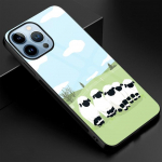 Cartoon lambakarastatud klaasist &uuml;mbris iPhone'ile 14 13 12 11 Pro Max Mini Xs Xr X 7 8 6s Plus Se 2022 Cover Protection Shell Capinha For iphone 7