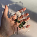Graatsiline White Rose l&auml;bipaistev pehme TPU telefoni&uuml;mbris iPhone Xr X Xs Max 13 Pro Max 12 11 7 8 Plus Se 2020 tr&uuml;kikaanele For iPhone SE2020