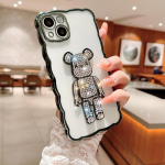 iPhone 14 11 12 13 Pro Max jaoks Cute Bear Case Drill 3D Cartoon Bear l&auml;bipaistev silikoonist telefoni&uuml;mbris iPhone X XS XR 7 8 plus kaas iphone 7/8