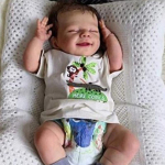 NPK 18in Reborn Baby Dolls Vin&uuml;&uuml;l Silikoon Lifelike Babies Nukum&auml;nguasjad lastele T&uuml;drukutele S&uuml;nnip&auml;evakingitus Boy gray