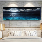 Meremaastik Panoraam Sinine taevas Pilv L&otilde;uend Maastikud Maastik Plakatid ja Prindid Seinakunstipildid Elutuba Kodukaunistus Ilma raamita 60cm&times;170cm NoFrame