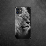 Lion Animal King karastatud klaasist telefoni&uuml;mbris iPhone'ile Samsung Galaxy OnePlus Oppo Xiaomi Redmi Note SA 7 8 9 10 11 12 13 14 20 21 22 53 Pro Max Ultra iPhone 6 or 6S