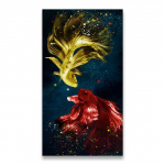 Hiina stiilis kuldse koi l&otilde;uendi maalimine seinakunst Feng shui kala plakatid karpkala lootose tiigi pildid ruumi Hoom Decor Cuadros ilma raamita 21*30cm