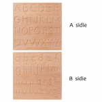 Puidust t&auml;htede harjutamistahvel, kahepoolne t&auml;hestiku j&auml;lgimise t&ouml;&ouml;riist ABC kirjutamise &otilde;ppimine hariv m&auml;nguasi, peen mootor Montessori kingitus 4 5 aastaks Large-29x29x1.2cm