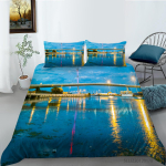3D Deluxe voodipesukomplekt arhitektuurilise mustriga tekikate ja padjap&uuml;&uuml;r, 2 v&otilde;i 3 t&uuml;kki k&otilde;rgtr&uuml;kist t&auml;issuuruses pestav ja mugav voodipesu UK Single 135x200cm