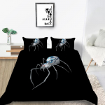 3D Spider Print voodipesu putukamustriga tekikattega padjap&uuml;&uuml;r 2 v&otilde;i 3 t&auml;issuuruses kahekordse mikrokiust kangast pehmest pestavast t&otilde;mblukuga kodukaunistus Baby 100x135cm