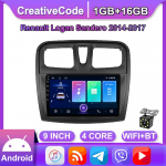10-tolline Android Renault Logan Sandero 2014-2017 autoraadio multimeediumivideopleier GPS-navigatsioonis&uuml;steem WIFI 1+16GB