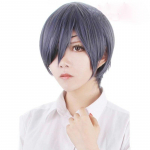 Must Butler Kuroshitsuji Ciel Phantomhive l&uuml;hike segatud hall sinine kuumakindel Cosplay kost&uuml;&uuml;mparukas One Size must