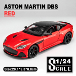 1/24 Scale Aston DBS metallist survevalu sulamist autode mudel, muusikavalgustusega m&auml;nguauto poistele, lastele, lastele kingitus, m&auml;nguasjad, s&otilde;idukite hobide kollektsioon 1/24-20x9x5.5cm