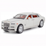 1/20 skaalaga fantoommudelauto, tsingisulamist tagasit&otilde;mmatav m&auml;nguauto, metallist survevaluga mudelauto heli ja valgusega lastele poisile t&uuml;drukule kingitus 1/20-24.9x9x6cm valge