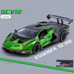 1:24 Scale Lambo SCV12 Diecast mudelauto m&auml;nguasjad, tsingisulamist tagasit&otilde;mmatav m&auml;nguauto heli ja valgusega lastele kingituste kollektsiooni koopia 1/24-22x9.3x5cm roheline