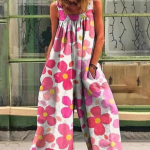 Naiste suvine suures suuruses tr&uuml;kiga avar laia s&auml;&auml;rega kombinesoon S