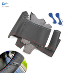 BMW M Sport F30 F31 F34 F45 F46 F22 F23 M235i M240i X1 F48 X2 F39 perforeeritud nahast roolikatte trimmile A red strip gray