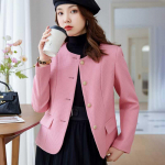 Kvaliteetne l&otilde;hnav roosa &uuml;likondlik jope naistele kevadine ja s&uuml;gisene uus v&auml;ikese kuulsuse temperamendiga populaarne v&auml;ike &uuml;likond S