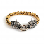 Plahvatusohtlik roostevabast terasest Viking Wolf peaga k&auml;ev&otilde;ru B&uuml;tsantsi kett Keisri kett K&auml;ev&otilde;ru Meeste ehted 23CM