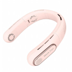 Kaasaskantav kaelaventilaator Rippkaelas juhtmevaba FAN Mini labadeta ventilaatorid Ventilador Jahutus USB Taaslaetavad vaigistavad ventilaatorid v&auml;lispordiks 3000mAH roosa