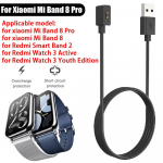 USB-magnetlaadija Xiaomi Mi Band 8 Pro Redmi Band 2 Redmi Watch 3 jaoks aktiivse nutikella laadimiskaabel laadija toitekaabel must