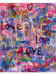 Graffitikunst V&auml;rvilised armastuss&uuml;damed l&otilde;uendimaal, seinapildi plakat elutoa kodukaunistamiseks Cuadros 21x30cm No Frame