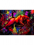 Bull With Dollars Money Stock Motive Art Poster L&otilde;uendimaal Abstraktsed Seinapildid Pilt Elutuba Kontori kodukaunistus 21x30cm No Frame