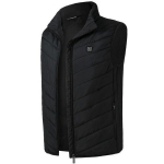 Meeste elektriline vest soojendusega jope USB talvine kehasoojendaja veekindel Gilet mantel S must
