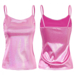 Naiste l&auml;ikiv metallik Camisole Wet Look s&auml;rk, vest, spagetirihmad, klubi tantsuriided L
