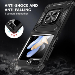 Kukkumisvastane kokkupandav soomuskatte &uuml;mbris Samsung Galaxy Z Flip 5 Flip5 5G libisemiskindla mobiiltelefoni koti jaoks for Samsung Z Flip 5 must