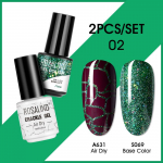 ROSALIND 2tk K&uuml;&uuml;negeel-lakk V&auml;rv Geel-k&uuml;&uuml;nelakk Crackle Geellakiga Praguneva K&uuml;&uuml;nelakiga Kiiresti kuivav Nail Art Geel
