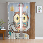 Multifilm &Ouml;&ouml;kull India sulgt&auml;ht T&uuml;llist l&auml;bipaistvad aknakardinad elutuppa magamistuppa Moodsad Voile Organza kardinad kardinad W135 x H115cm x1