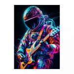 Astronaut V&auml;rvikas Doodle Muusika Tegelane T&auml;navakunsti plakat Prindid Kaasaegsed Kodu L&otilde;uendimaalid Elutuba Magamistoa Pildid Seinakaunistus 20x30cm No Frame valge