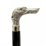 Brass Big Dog Head Handle Walking Stick Cane 88.9 cm